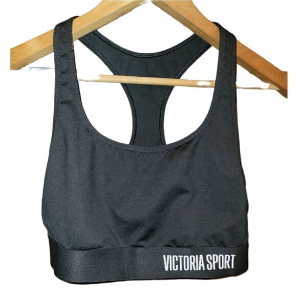 Victoria's Secret Sport The Player Black Side Cut Out Racerback Sports Bra S - Picture 2 of 9